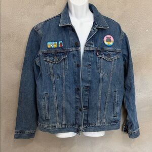 Levi's Classic Blue Denim Jacket with Fun Patches